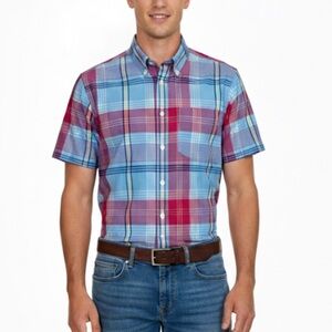 BROOKS BROTHERS Regent The Original Polo Men Large All Cotton Pastel Plaid Shirt